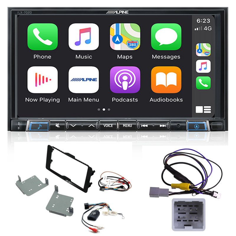Alpine ILX-702D Complete fitting kit to suit Mitsubishi Triton 2016+ Apple CarPlay / Android Auto 7 inch DAB+ Receiver 