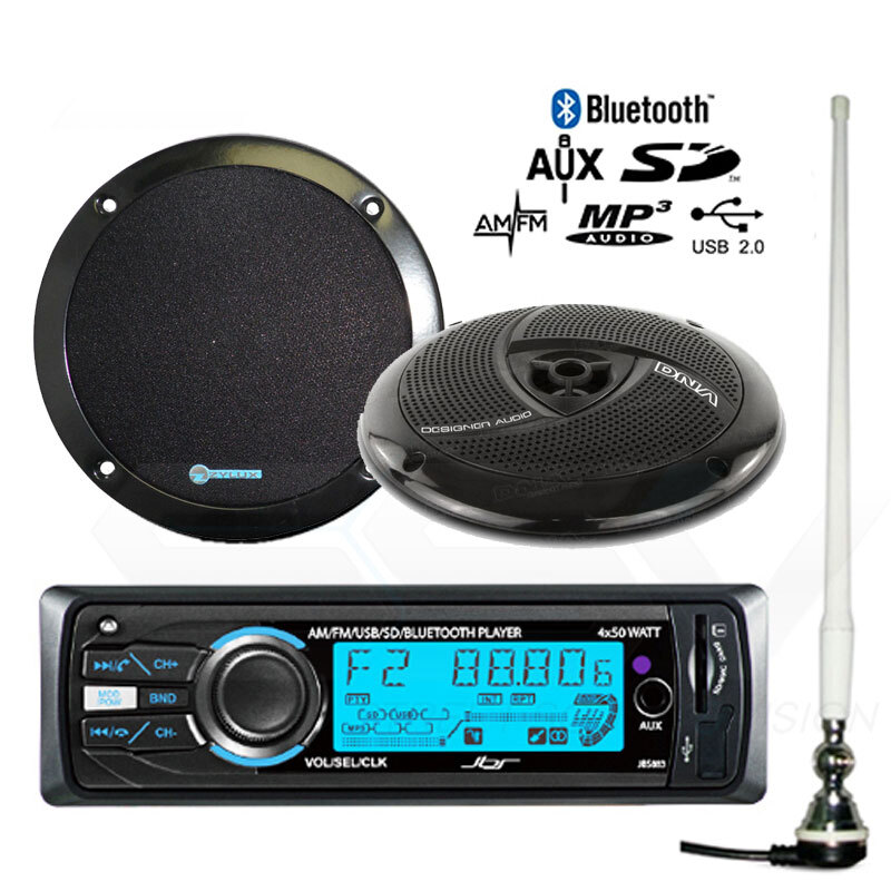 Caravan Stereo System With Bluetooth Head Unit, 6.5" Speakers & AM/FM Antenna