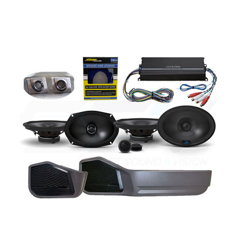 Car Audio Pack To Suit 79 Series Land Cruiser Dual Cab | Amplifier, S Type Speakers, Door pods & install accessories
