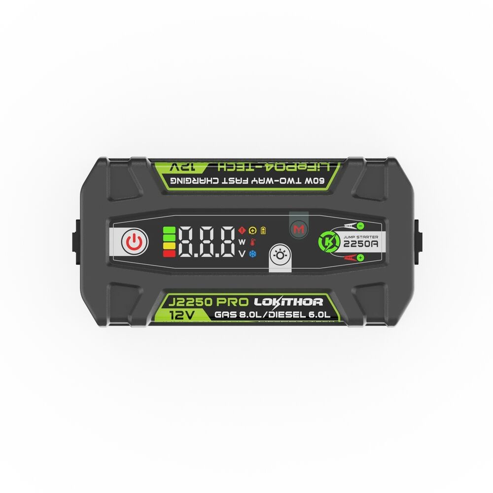 LOKITHOR Marvel 3-in-1 Multifunction Rescue Jump Starter Pack 2250A @ 12v + LED Torch + USB Power Bank - LiFePO4 Tech