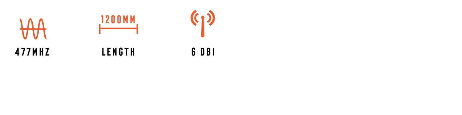 MGX MW6 6dBi 477MHz Fibreglass Braid UHF Whip 120cm
