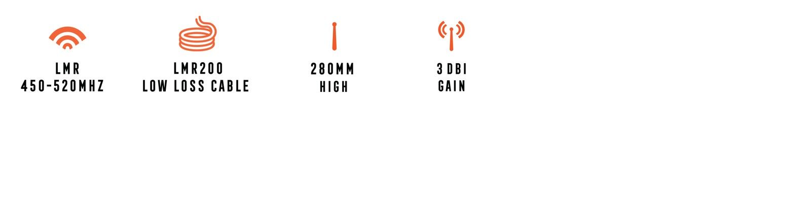 MGX MKU3D 3dBi 450-520MHz Flexible UHF Antenna 28cm