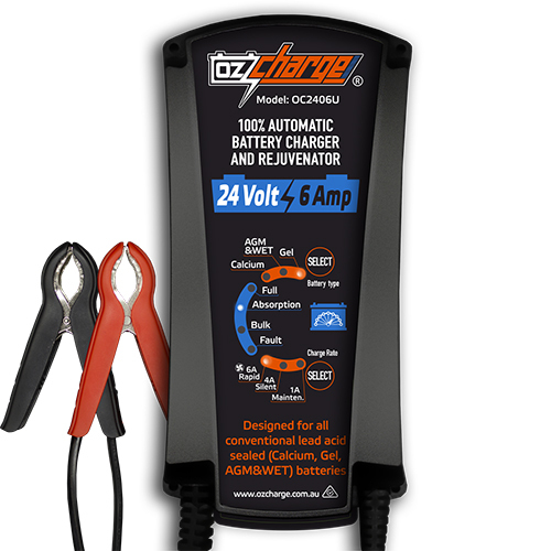 OzCharge OC-2406U 24V 6A Battery Charger and Maintainer