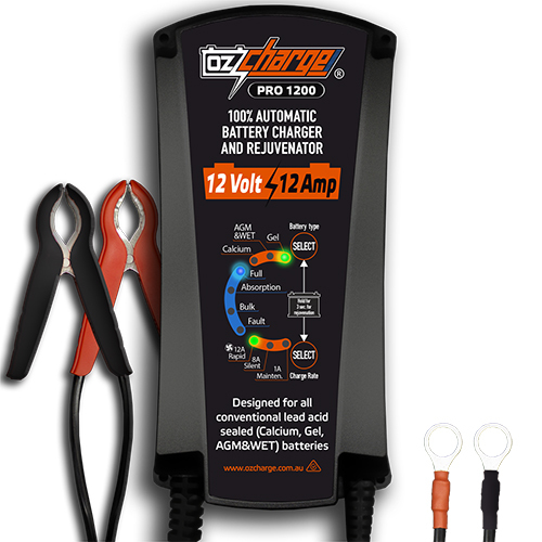OZ Charger OC-PRO 1200 12 Volt 12 Amp Battery Charger and Maintainer
