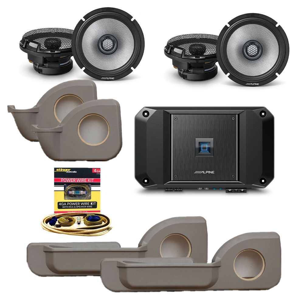Alpine R2-Series 4-Channel Performance Speaker System Amplifier Door Pods To Suit Land Cruiser Dual Cab