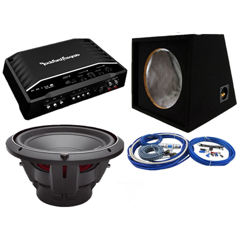 Rockford Fosgate Amplifier & Subwoofer Pack with Sub Box & Wiring kit