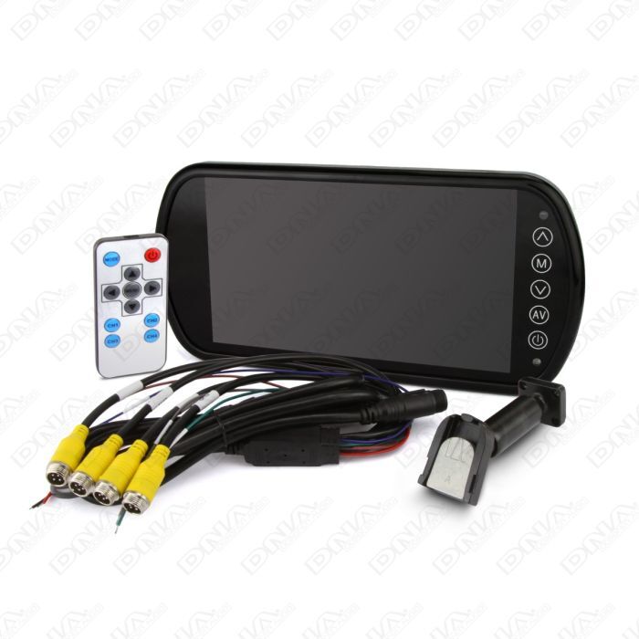 DNA Car Audio RVM74 7-Inch AHD 4 Channel Rear View TFT-LCD Monitor (Mirror-Style Design)
