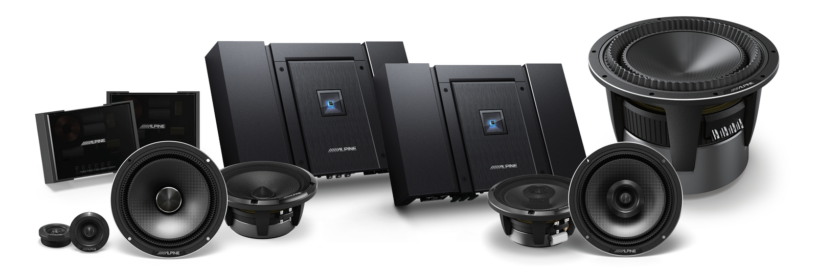 Alpine Status Full-System Hi-Res Audio Bundle | Slim-Fit Component & Coaxial Speakers, Dual Amps & 11" Subwoofer