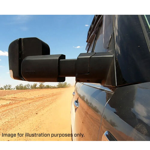 TOWING MIRRORS (BLACK ELECTRIC BIG BASE INDICATORS) 1984-CURRENT TO SUIT TOYOTA LANDCRUISER LC70-LC79 SERIES