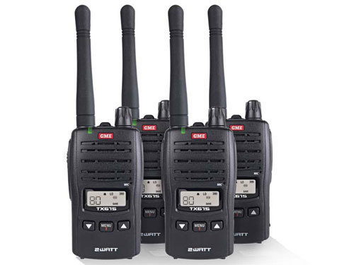 GME TX675QP 2 watt UHF CB handheld radio, quad pack