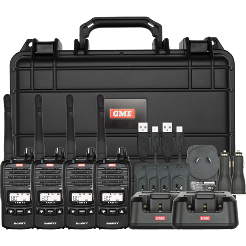 GME TX677QP 2 Watt UHF CB Handheld Radio - Quad Pack