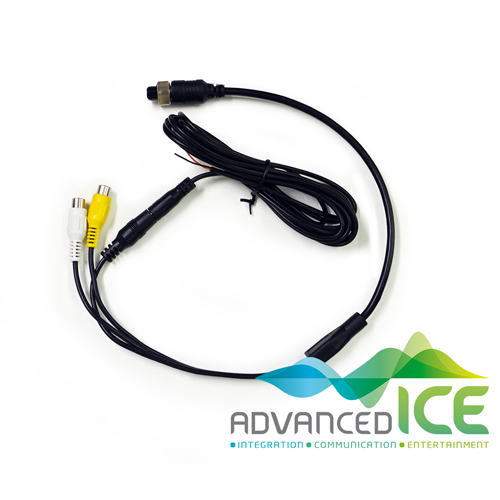 4-pin Female Camera Cable Adapter provides RCA, Power & Earth
