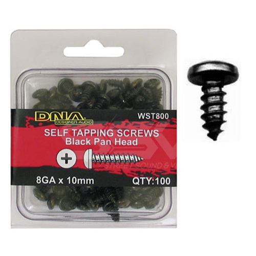 DNA WST800 10mm Self Tapper Screws 8G 100 Pk Black