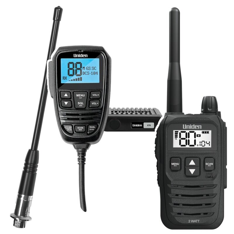 Uniden X76 BUNDLE - X76 Compact UHF CB Radio + UH825 2W Handheld + AT380 Antenna