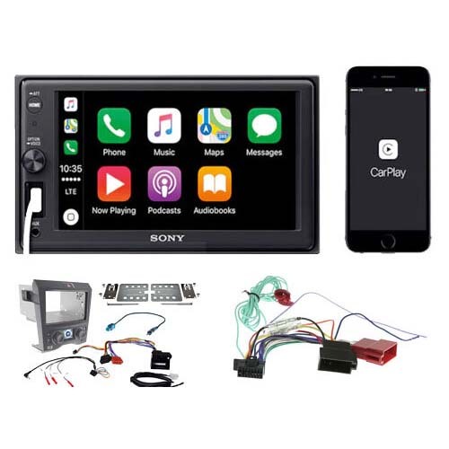 Car Audio Pack To Suit Holden VE Commodore SONY 15.7 cm (6.2 inch) Apple CarPlay Media Receiver Grey Fascia