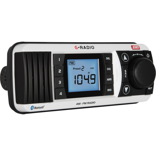 GME GR300BTW Bluetooth AM/FM Marine Stereo - White