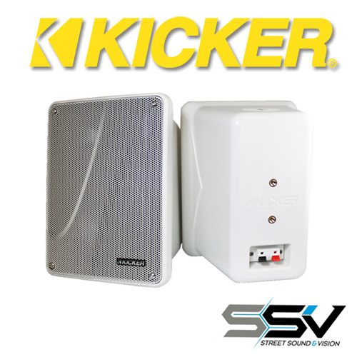 Kicker 11kb6000w 6 5 2 Way Outdoor Marine Speakers White Pair