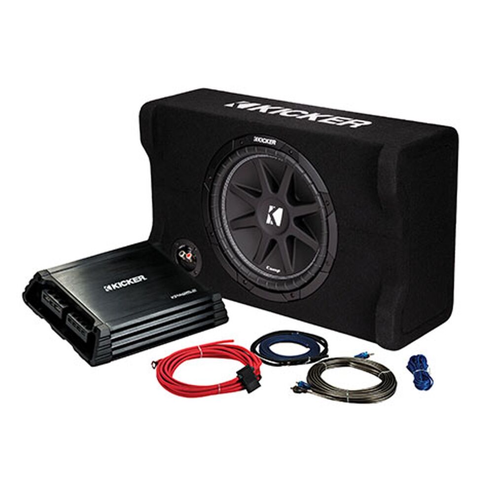 Kicker 49KKPDF212 12" Downfiring Subwoofer Amplifier And Wiring Kit