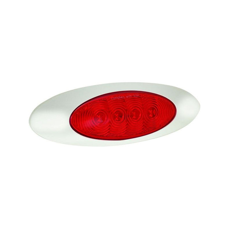Autolamps LED Red Rear End Outline Marker Lamp 12/24V White Housng 10cm 57WRM
