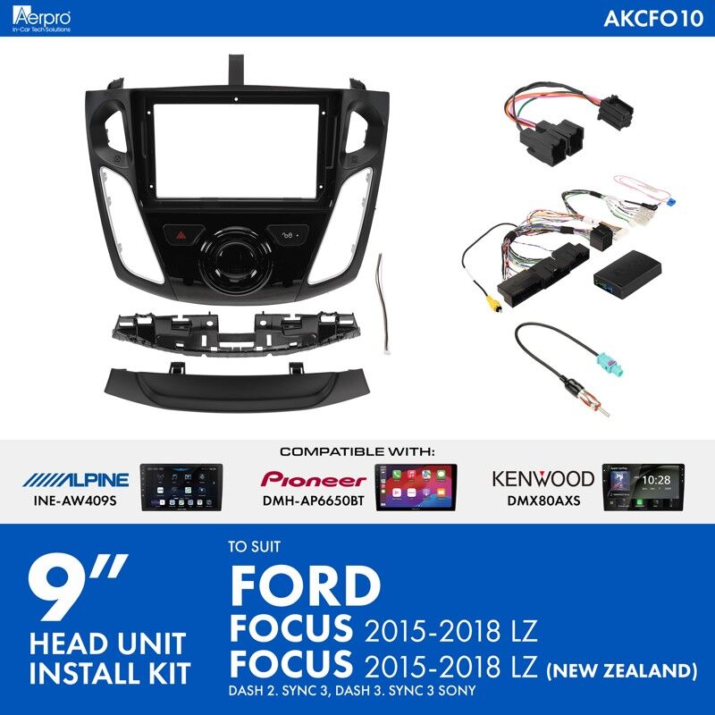 Aerpro AKCFO10 9" Install Kit To Suit Ford Focus LZ 2015-2018 (SYNC 3)