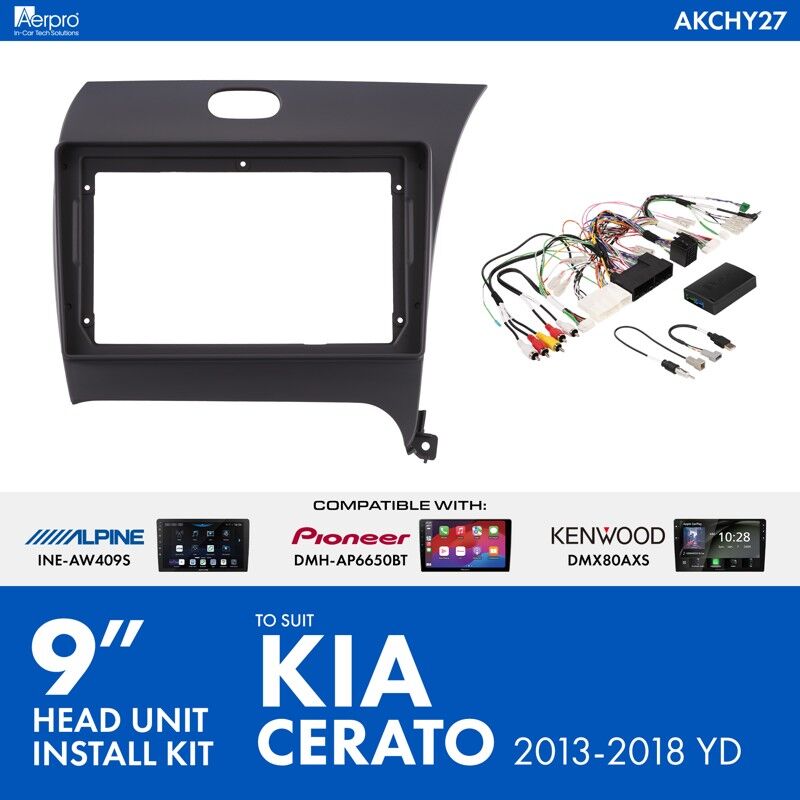 Aerpro AKCHY27 9" Install Kit To Suit Kia Cerato 2013-2018 YD