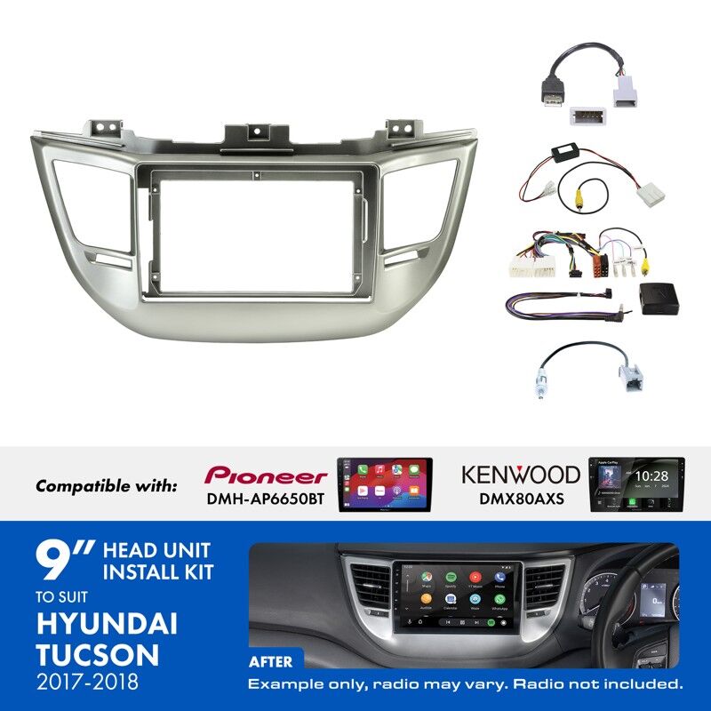 Aerpro AKHY12 9" Install Kit To Suit Hyundai Tucson 2017-2018 with Factory Navigation (Pioneer DMH-AP6650BT & Kenwood DMX80AXS)