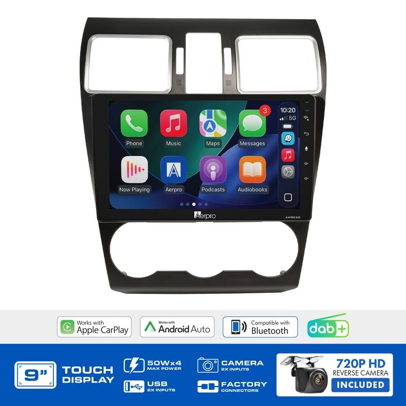Aerpro AMDSU4 9" Wireless CarPlay & Android Auto Multimedia Kit To Suit Subaru Forester, Impreza, Levorg, WRX & XV 2015-2020 (With Navigation)