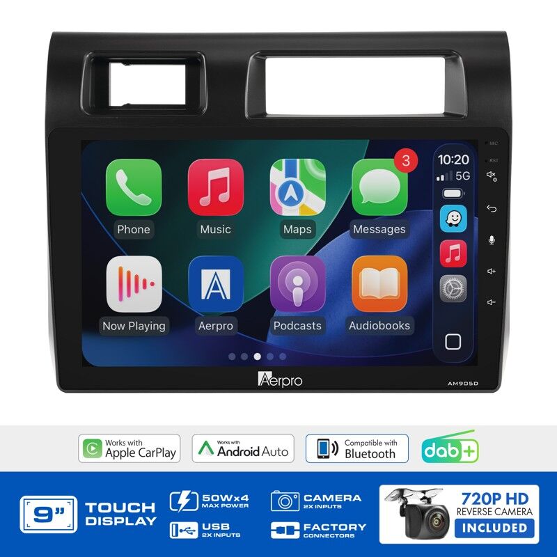 Aerpro AMDTO29 9" Wireless CarPlay & Android Auto Multimedia Kit To Suit Toyota LandCruiser 70 Series 2010-2022
