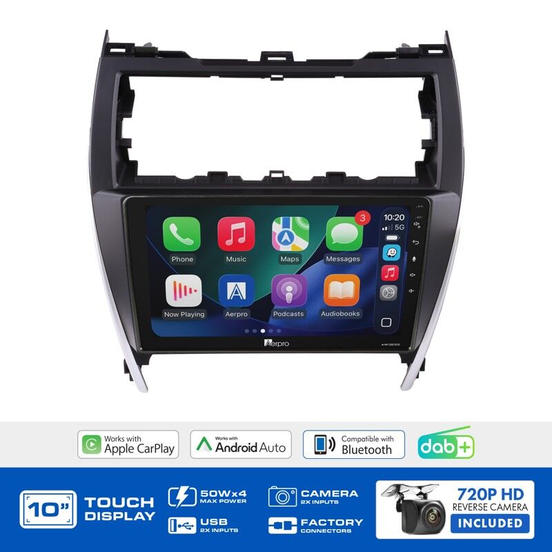 Aerpro AMDTO44 10" Wireless CarPlay & Android Auto Multimedia Kit To Suit Toyota Camry 2012-2017