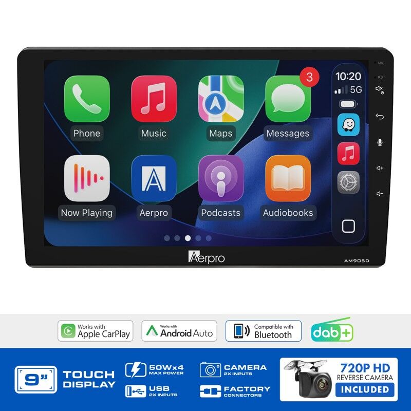 Aerpro AMDVW12 9" Wireless CarPlay & Android Auto Multimedia Kit To Suit Volkswagen Various Models 2006-2015