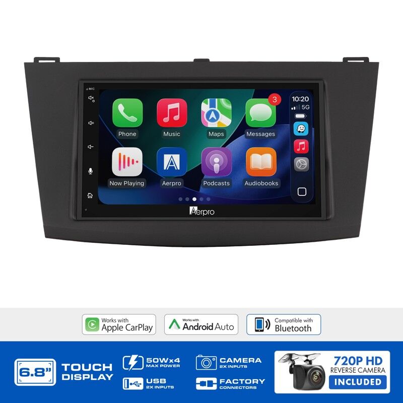 Aerpro AX7514K 6.8" Wireless CarPlay & Android Auto Multimedia Receiver To Suit Mazda 3 2009-2013