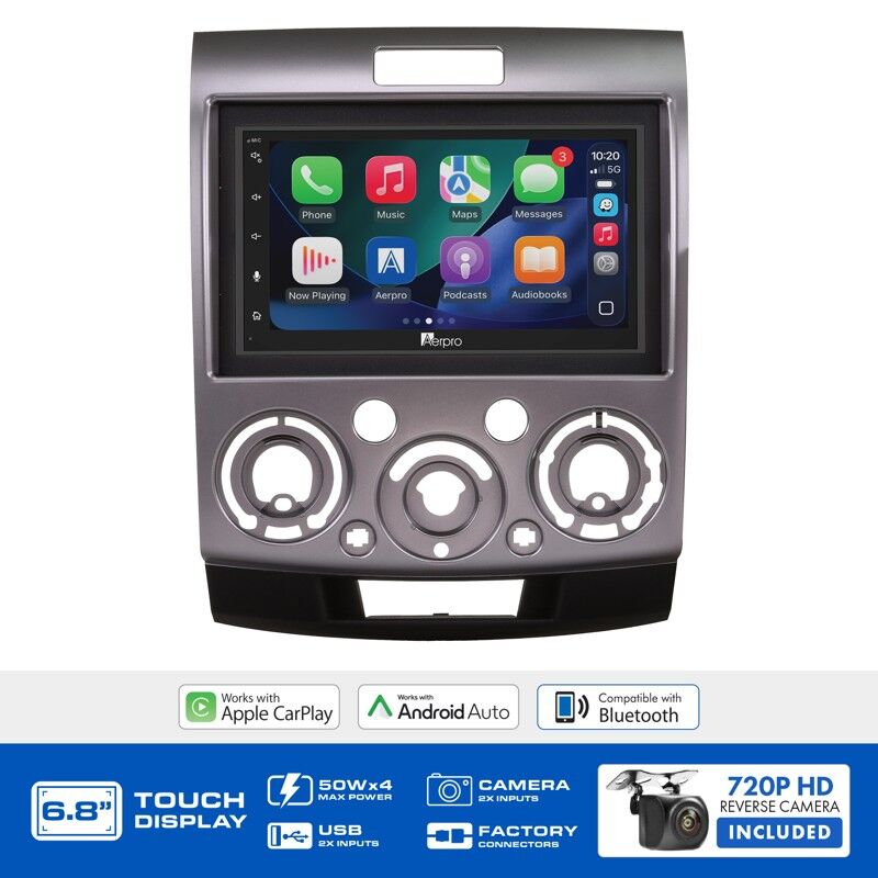 Aerpro AX9072K 6.8" Wireless CarPlay & Android Auto Multimedia Receiver To Suit Ford Ranger & Mazda BT-50 2006-2011