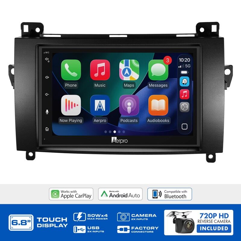 Aerpro AX9292K 6.8" Wireless CarPlay & Android Auto Multimedia Receiver To Suit Mercedes-Benz A-Class, B-Class, Viano & Vito 2005-2014