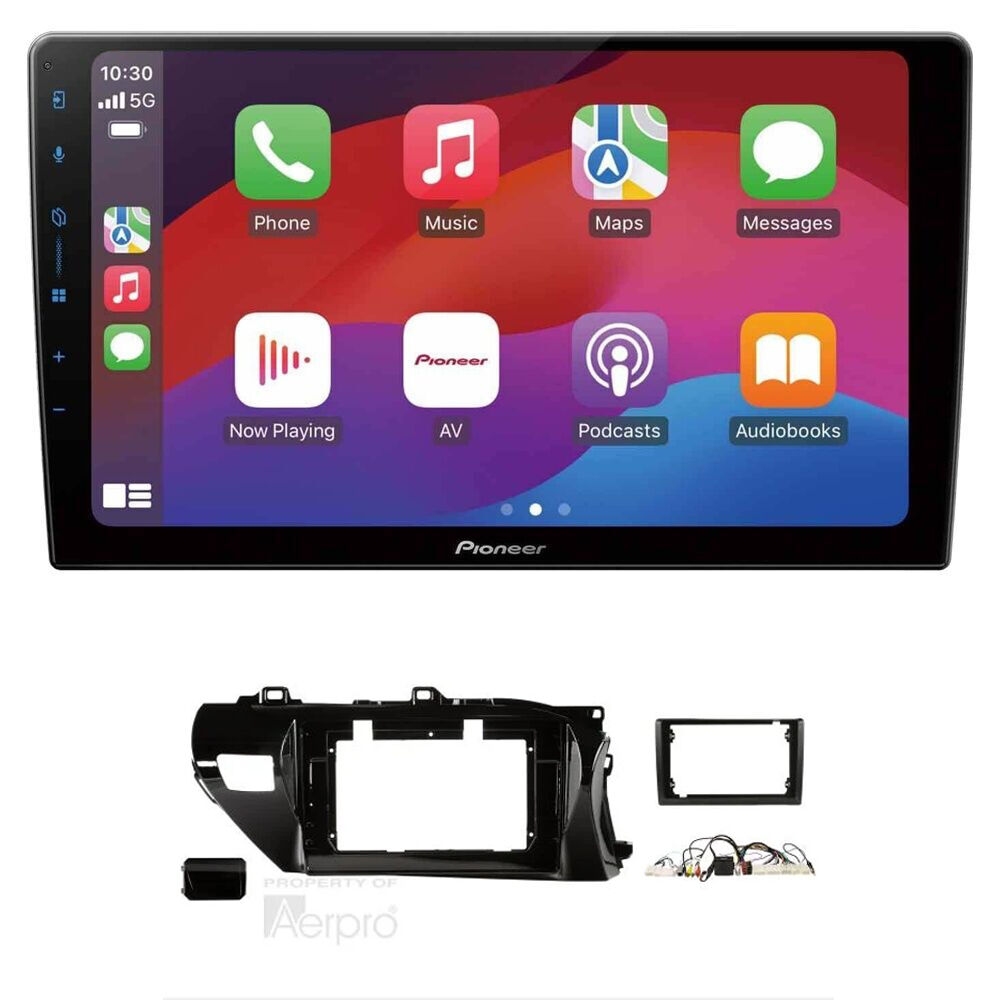 Pioneer DMH-AP6650BT 9" head unit & Aerpro AKTO2 to suit Toyota Hilux 2015-2020