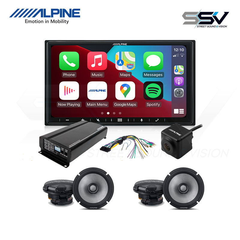 Alpine iLXW650 7" Head Unit + dockable KTA450 Amplifier + R2S65