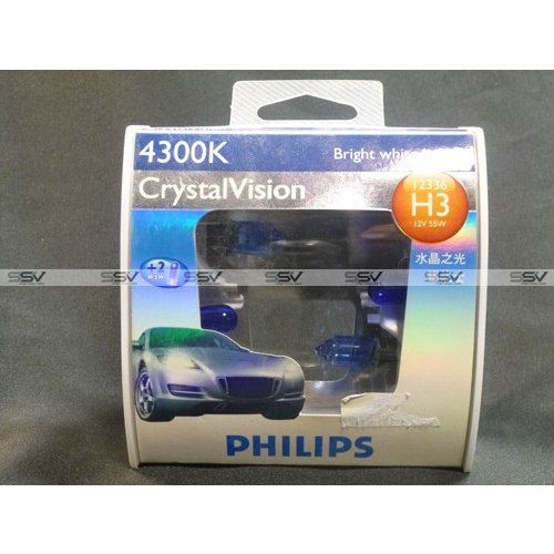 Philips 12336CVSM Crystal Vision Headlights H3 12V 55W