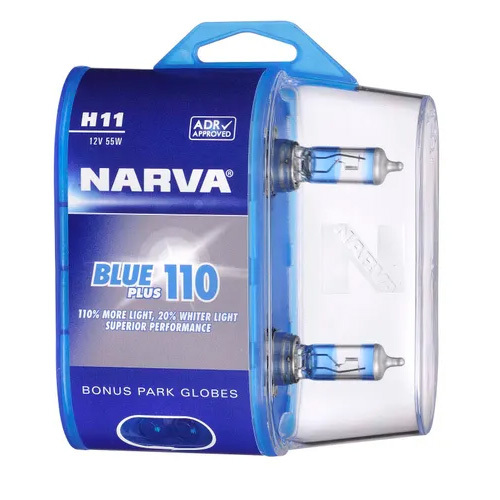 Narva 48538BL2 H11 12V 55W Blue Plus 90 Halogen Headlight Globes