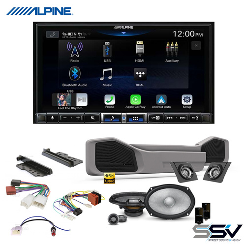 Alpine iLX-507A head unit and door pods kit to suit LandCruiser 78 & 79 Series Single-Cab R2-Series
