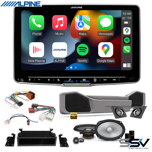Alpine iLX-F509A head unit and door pods kit to suit LandCruiser 78 & 79 Series Single-Cab R2-Series