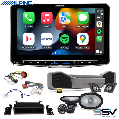 Alpine iLX-F509A head unit and door pods kit to suit LandCruiser 78 & 79 Series Single-Cab S2-Series
