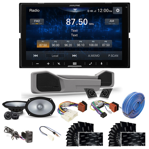 Alpine Wireless CarPlay Audio Upgrade Kit Head Unit, Speakers & Install Essentials To Suit LandCruiser 78 & 79 Series