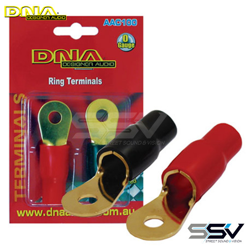DNA AAC100 0 Gauge Ring Terminal - 1 Black 1 Red