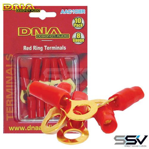 DNA AAC108R 8 Gauge Ring Terminal Red - 10 Pack