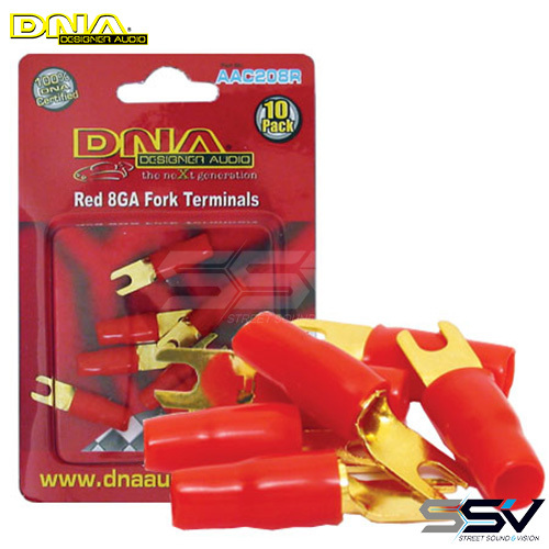 DNA AAC208R 8 Gauge Fork Terminal Red 10 Pack