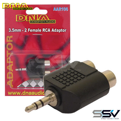 DNA AAR106 3.5mm Plug To 2 RCA F Adaptor - 1 Pack