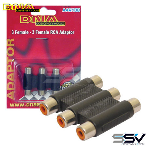 DNA AAR108 3 RCA To RCA A/V Inline Joiner - 1 Pack