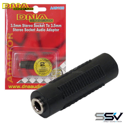 DNA AAR109 3.5mm Stereo Socket To Sckt Adapt 1 Pack