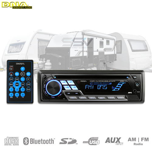 DNA ACD8 Single Din AM/FM CD Player With Bluetooth To Suit Caravan