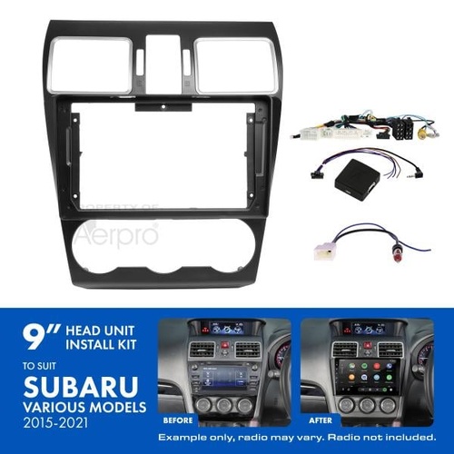 Aerpro AKSU3 9 Inch install kit to suit Subaru 2015-2021 compatible with pioneer dmh-ap6650bt & kenwood dmx80axs