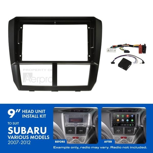 Aerpro AKSU5 9 Inch install kit to suit Subaru 2007-2011 Suits pioneer dmh-ap6650bt & kenwood dmx80axs